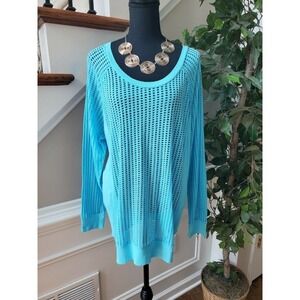 Active Aqua Scoop Neck Long Sleeve Stylish Top